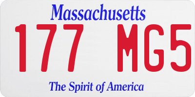 MA license plate 177MG5
