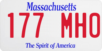MA license plate 177MH0