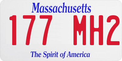 MA license plate 177MH2