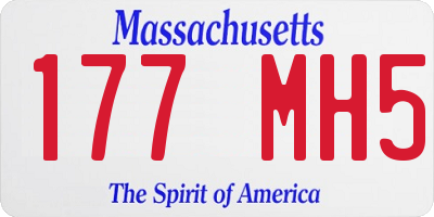 MA license plate 177MH5
