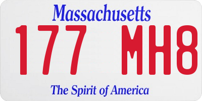 MA license plate 177MH8