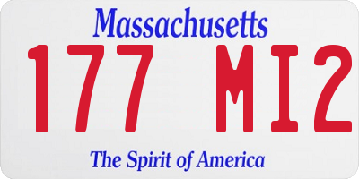MA license plate 177MI2