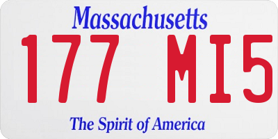 MA license plate 177MI5