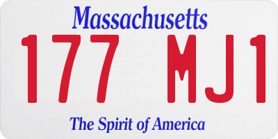 MA license plate 177MJ1