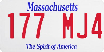 MA license plate 177MJ4