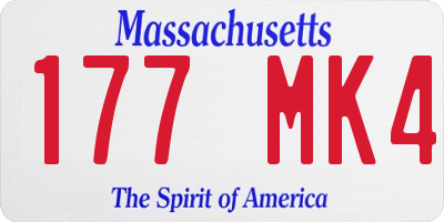 MA license plate 177MK4