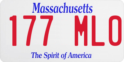 MA license plate 177ML0