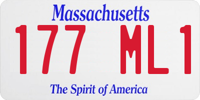 MA license plate 177ML1
