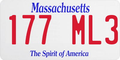MA license plate 177ML3