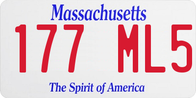 MA license plate 177ML5