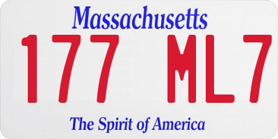 MA license plate 177ML7