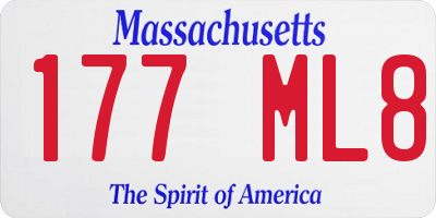 MA license plate 177ML8