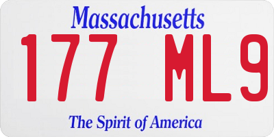 MA license plate 177ML9
