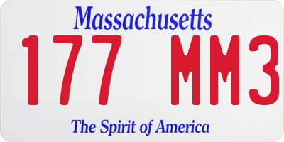 MA license plate 177MM3