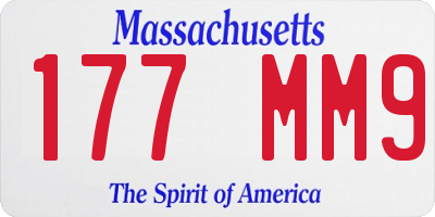 MA license plate 177MM9