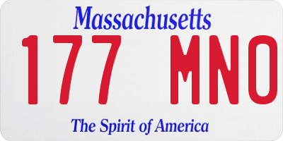 MA license plate 177MN0