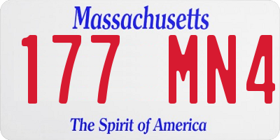 MA license plate 177MN4