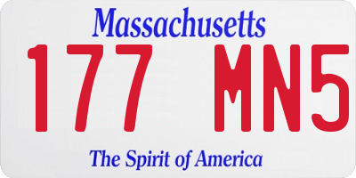 MA license plate 177MN5