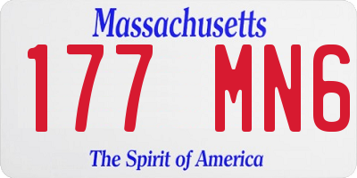 MA license plate 177MN6