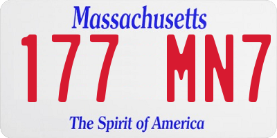 MA license plate 177MN7