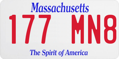 MA license plate 177MN8