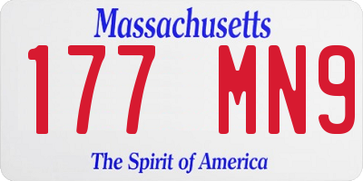 MA license plate 177MN9