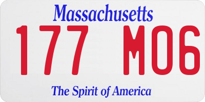 MA license plate 177MO6