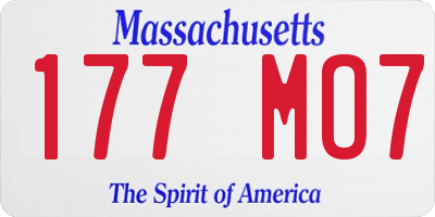 MA license plate 177MO7
