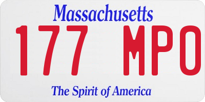 MA license plate 177MP0