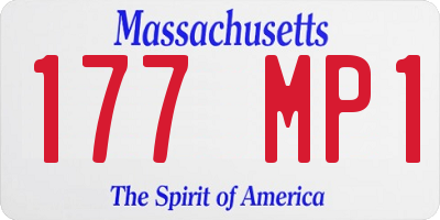 MA license plate 177MP1