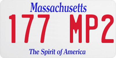 MA license plate 177MP2