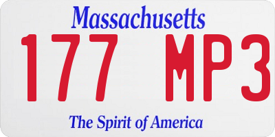 MA license plate 177MP3