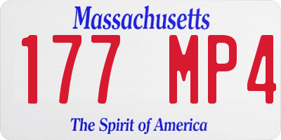 MA license plate 177MP4
