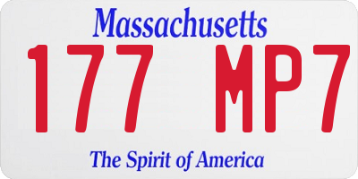 MA license plate 177MP7