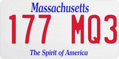 MA license plate 177MQ3