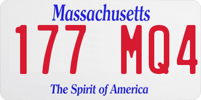 MA license plate 177MQ4