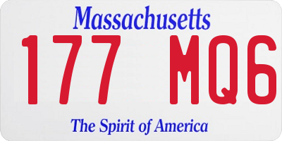 MA license plate 177MQ6