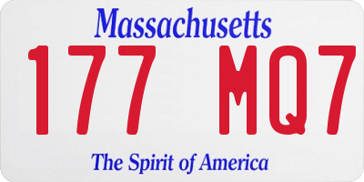 MA license plate 177MQ7