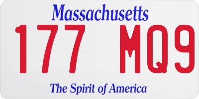 MA license plate 177MQ9