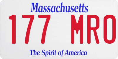 MA license plate 177MR0