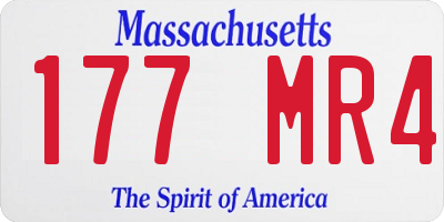 MA license plate 177MR4