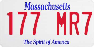MA license plate 177MR7