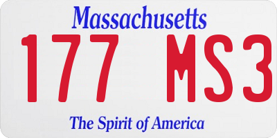 MA license plate 177MS3