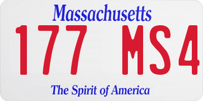 MA license plate 177MS4