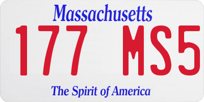 MA license plate 177MS5