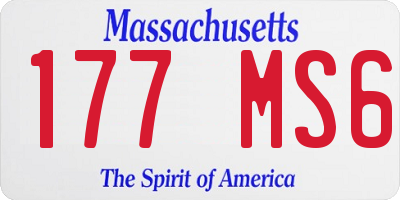 MA license plate 177MS6
