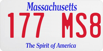MA license plate 177MS8