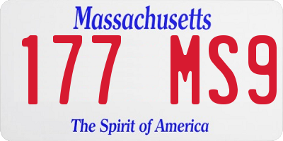 MA license plate 177MS9