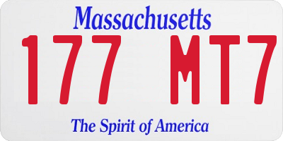 MA license plate 177MT7