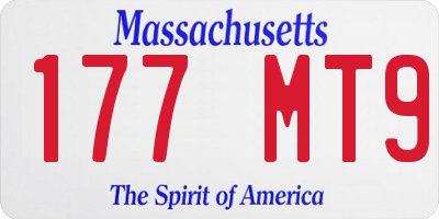 MA license plate 177MT9